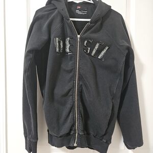 Diesel Mens Black Hoodie L